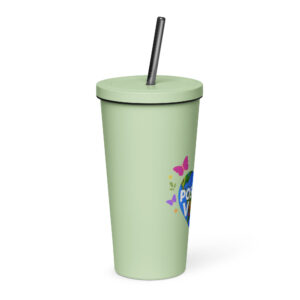 Insulated tumbler with a straw